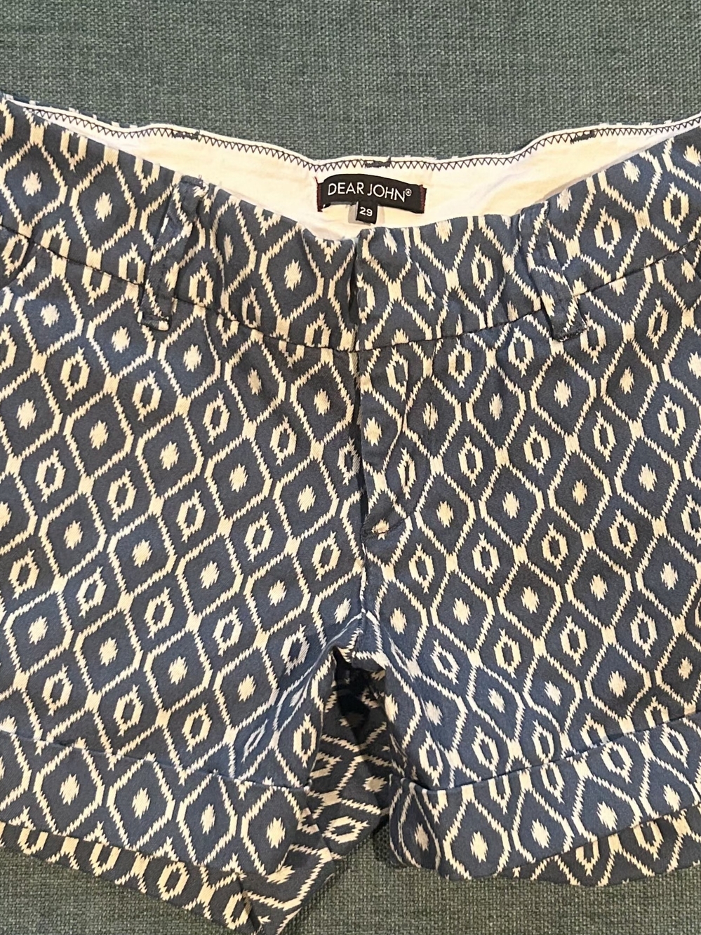 Dear John Blue Ikat Print Shorts